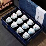 Set of Wine/Tea Cups with Flowers of the 12 Lunar Months (The Palace Museum, Beijing Version) - Image 5