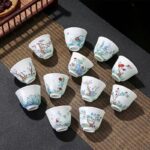 Set of Wine/Tea Cups with Flowers of the 12 Lunar Months (The Palace Museum, Beijing Version) - Image 3