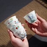 Set of Wine/Tea Cups with Flowers of the 12 Lunar Months (The Palace Museum, Beijing Version) - Image 4