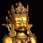 Gold-Gilt Fine Copper Vajradhara Buddha Statue with Antiqued Finish - Image 3