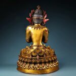 Gold-Gilt Fine Copper Vajradhara Buddha Statue with Antiqued Finish - Image 6