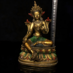 Tibetan Green Tara · Gilt & Polychrome Statue