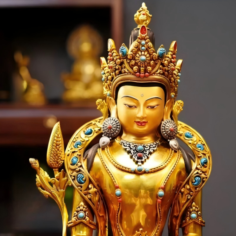 Ksitigarbharaja Bodhisattva with Sacred facial carving, full of vitality