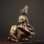 Retro aged red copper featuring traditional gold paste gilding craft