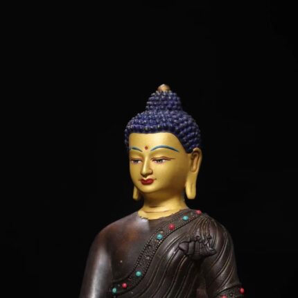 Antique Patinated Copper Shakyamuni Buddha Icon