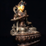 Antique Copper Vajrasattva Statue with Silver Gilt