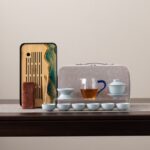 Archaistic Ru-Style Grey-Blue Glaze Portable Kung Fu Tea Set - Image 5