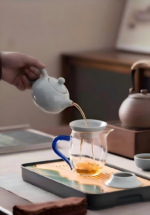 Archaistic Ru-Style Grey-Blue Glaze Portable Kung Fu Tea Set - Image 7