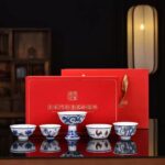 Suite of Cups Embodying Ming Chenghua‑Era Blue‑and‑White and Doucai Porcelain Aesthetics (National Treasure Legendary Cup Ensemble)