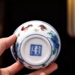 Suite of Cups Embodying Ming Chenghua‑Era Blue‑and‑White and Doucai Porcelain Aesthetics (National Treasure Legendary Cup Ensemble) - Image 8