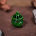 Vessel of Archaistic Mini Tripod Brass Censer Adorned with Emerald‑Green Glaze - Image 2