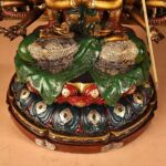Distinctive Two-Tier Lotus Throne with Elaborate Polychrome Decoration