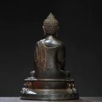 Antique Mud-Gilded Amitabha Bronze Sculpture - Image 5