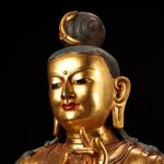 Zanabazar style Lokeshvara bronze figure, Sarnath clinging drapery plump lotus base