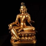 Meditation focal Avalokiteshvara gilded ornament, Zanabazar aesthetic vintage decor
