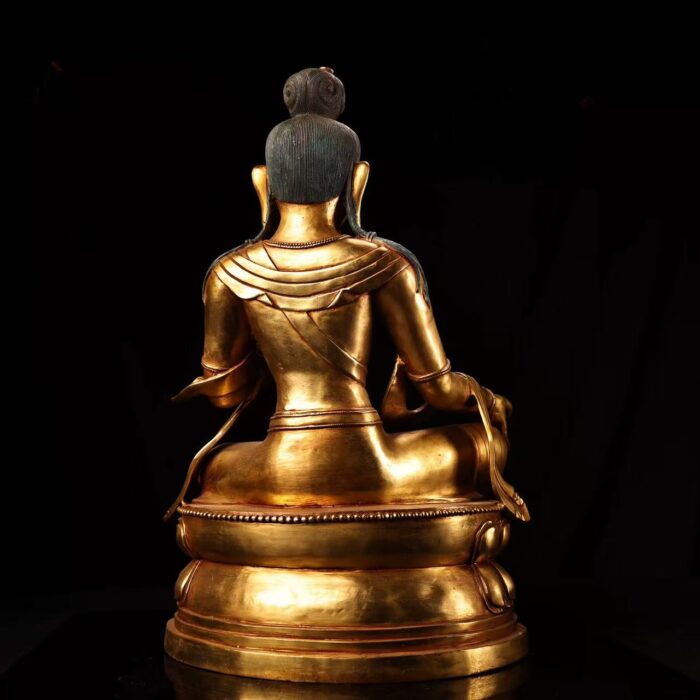 Gelug school Guan-yin, Avalokiteshvara, 17th century Zanabazar art replica gilded bronze