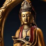 Water-Moon Ruyi Kuan-yin Gilded Polychrome Bronze Statue