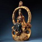 Vintage Chinese Polychrome Gild Antique Kuan-yin Collectible