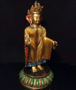 extremely rare hand-chiseled bronze Sandalwood Buddha statue
