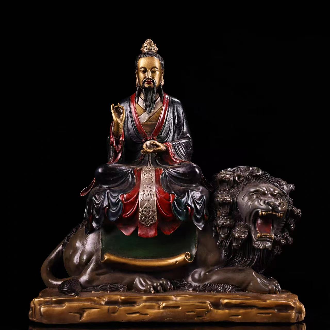 Heavenly Lord Taiyi1 exquisitely painted gilt bronze statue of Eastern Azure Splendor Emperor