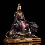 A sacred polychrome bronze statue of Heavenly Lord Taiyi Relieving Suffering