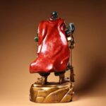 Rock Base Inscribed Lord Guan Statue Carved 'Loyalty & Righteousness Through Eternity', Bronze Worship Sculpture Resolving Gossip & Malice for Office & Foyer Placement