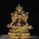 Antiqued bronze Green Tara Statue