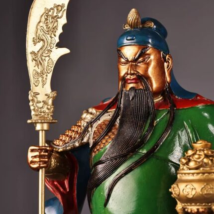 Close-Up Shot of the Holy Statue of Guan Yu, Kalan Bodhisattva