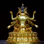 A Gilt-Bronze Yab-Yum Figure of Guhyasamaja, also known as Secret Buddha, Guhyasamāja Vajra, Guhyasamaja Vajra, Sangwa Düpa, and Secret Assembly etc