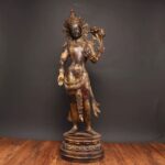 standing Jampa / Maitreya statue, monolithically cast via traditional Himalayan lost-wax technique