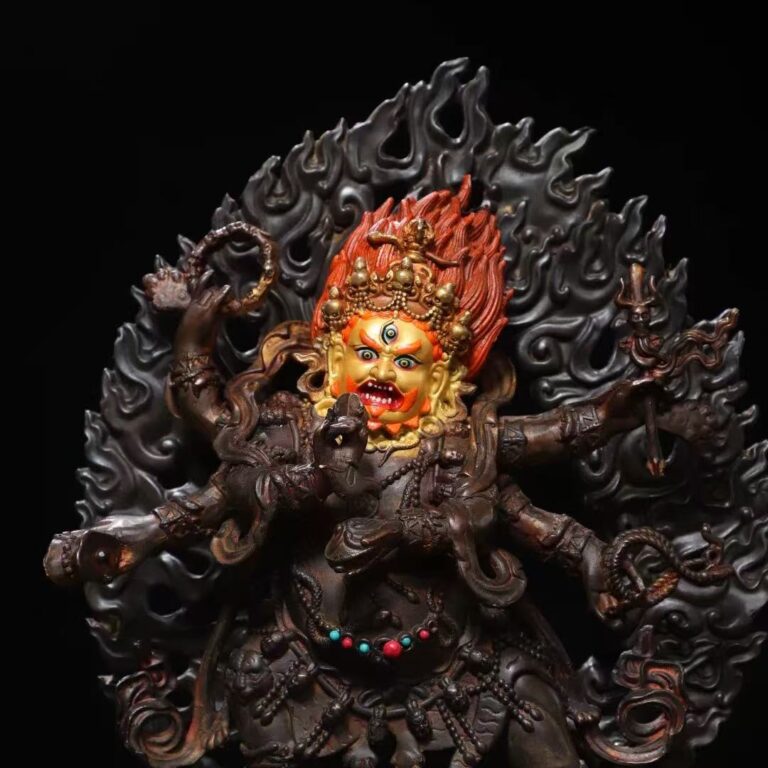 Polychrome faced Six-armed Mahakala in sacred wrathful form