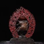 Traditional Nepalese Craft Six-Armed Mahakala Bronze, Retro Decor for Tea & Incense Meditation Chamber