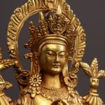 Fully Gilt Chased Ornament Maitreya Bodhisattva, Vintage Chinese Decoration for Tea & Incense rituals