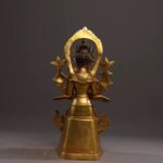 Gilt Copper Lalitasana Jampa Statue on Sumeru Lotus Base