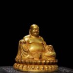 Laughing Buddha, Maitreya Bodhisattva gilt bronze sculpture, Han-Chinese style