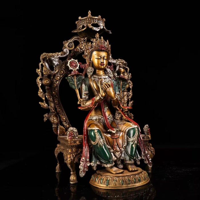 Dragon carved nimbus Tusita top Maitreya Sino-Tibetan syncretic premium sculpture