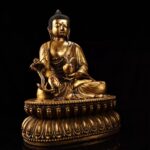 Sino-Tibetan Medicine Buddha bronze sculpture, collectible for spiritual wellness