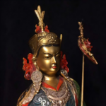 Gilded Painted Bronze Padmasambhava (Guru Rinpoche) Statue - Image 3