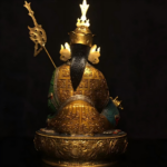 Gilded Painted Bronze Padmasambhava (Guru Rinpoche) Statue - Image 4