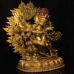 Vintage patina bronze Buddha statue