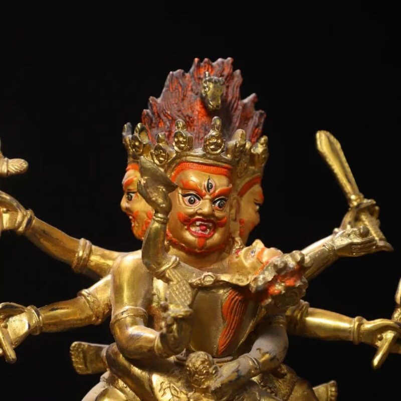 Three-faced six-armed Vajrakilaya statue