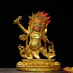 Vajradhara is the primordial tantric Buddha, the origin of all esoteric Dharma, peaceful and holding bell and vajra. Vajrapani is a wrathful protective Bodhisattva holding only a vajra to subdue obstacles. One is the source of Buddha nature, the other a compassionate guardian.