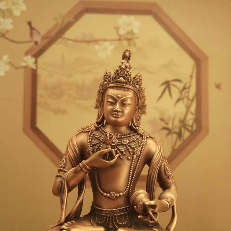 Lost wax casting Vajrasattva Zanabazar style bronze statue Himalayan art collectible decor