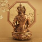 Zanabazar Vajrasattva bronze sculpture, peaceful face double lotus base ornament