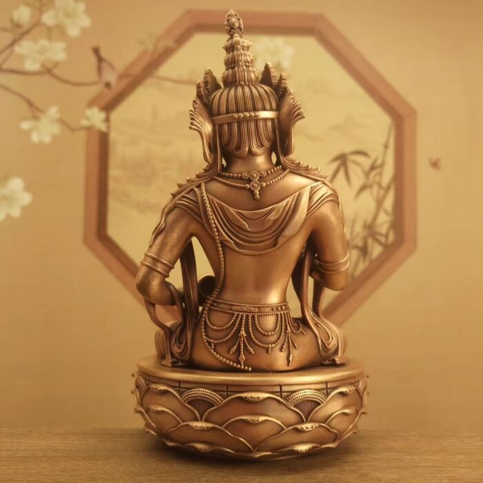 Zanabazar Vajrasattva bronze sculpture, peaceful face double lotus base ornament
