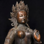 Oversized Aged Gilt Bronze White Tara Statue, Tibetan-Nepalese Craft - Image 2
