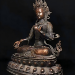Oversized Aged Gilt Bronze White Tara Statue, Tibetan-Nepalese Craft - Image 3