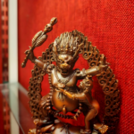 Bronze Yab-Yum Yamantaka (Vajrabhairava Dharmaraja) Wrathful Deity Statue with Buffalo Base & Flaming Mandorla - Image 2