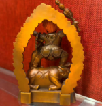 Bronze Yab-Yum Yamantaka (Vajrabhairava Dharmaraja) Wrathful Deity Statue with Buffalo Base & Flaming Mandorla - Image 5