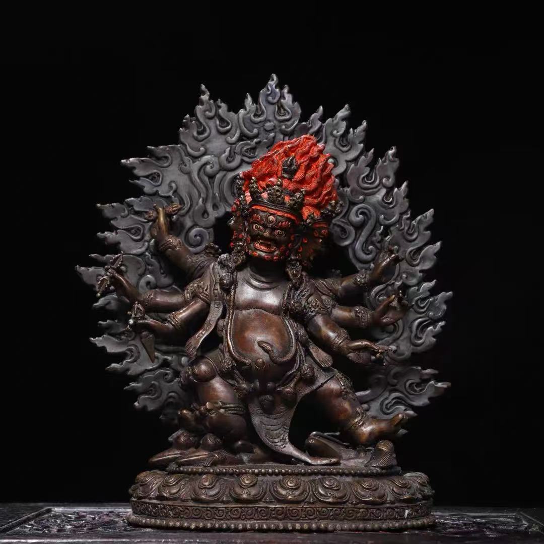 mahakala01 Six-Armed Mahakala Protector - Bronze Statue for Tibetan Buddhist Practice